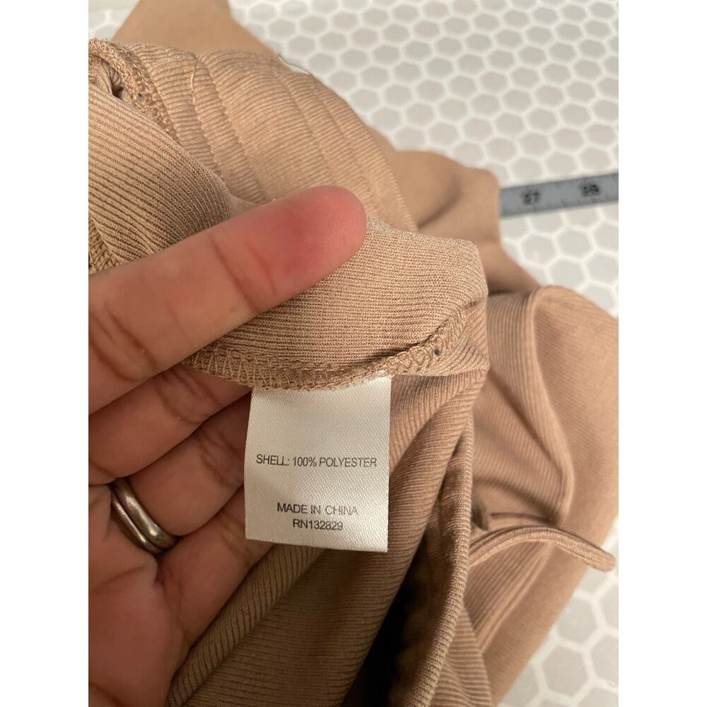 Lovers + Friends Womens Pants Large Brown Ribbed Wide Leg Relaxed Loungewear - Picture 6 of 10